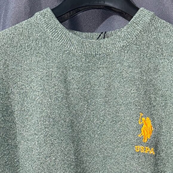 U.S. Polo Assn. Sweater Shade Green Knit Pullover Old Money Comfy Sweatshirt - Picture 2 of 7
